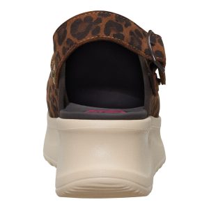 delray clog suede brown leopard