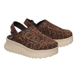 delray clog suede brown leopard