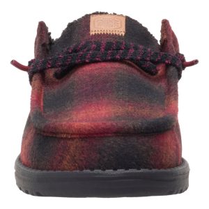 wally slip cozy plaid red plaid/black