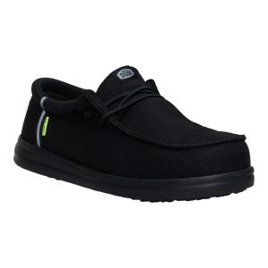 wally work comp toe wide black/black