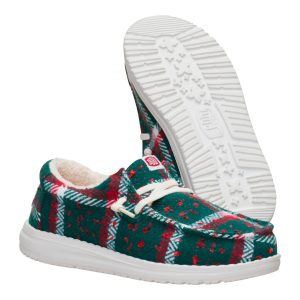 wally youth confetti plaid cozy red/green/multi