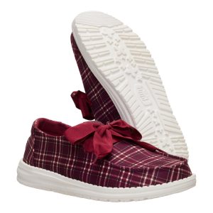 wendy holiday bow red plaid/burgundy