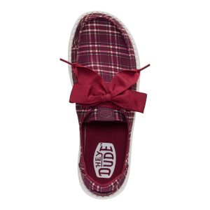 wendy holiday bow red plaid/burgundy